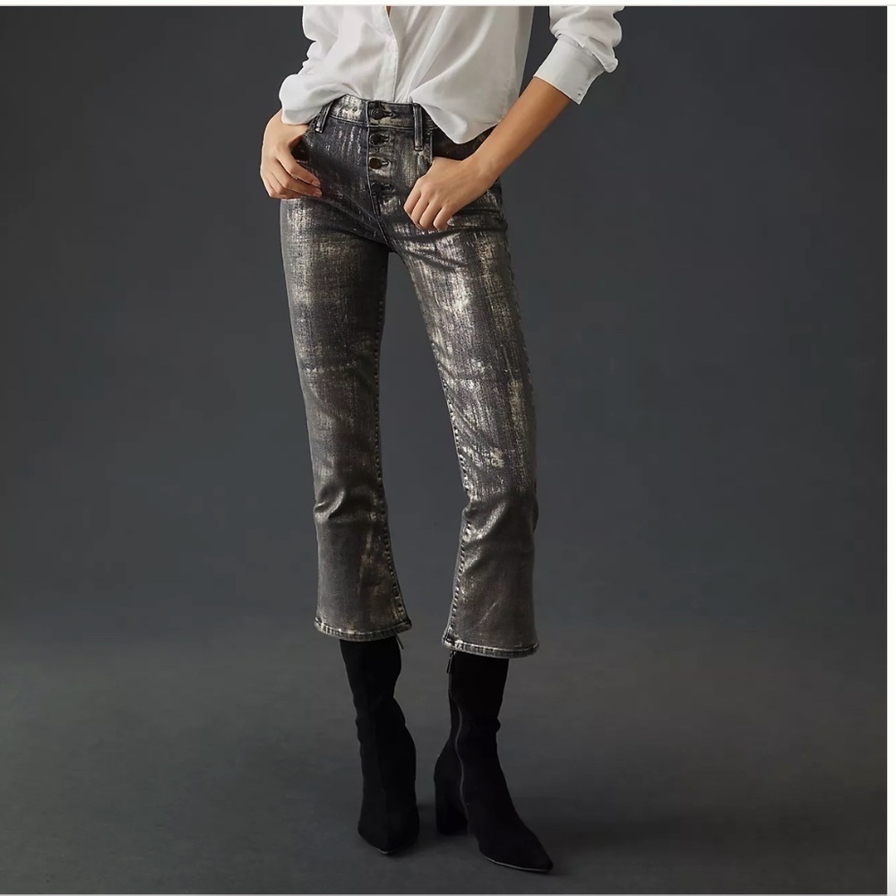 Anthropologie Fidelity Denim Juniper Flare Crop Shine Jean, 32.  Pg1225
